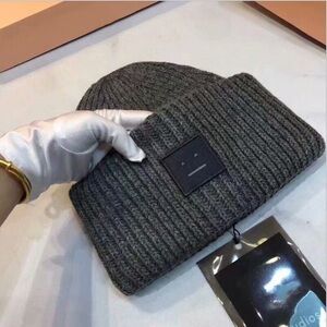Acne Studios Charcoal Ribbed Beanie